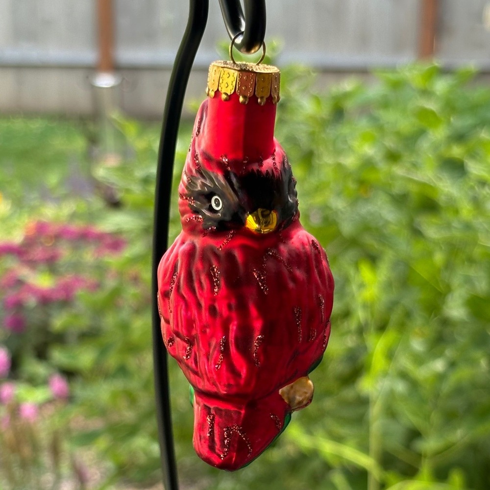 Unique Treasures Red Cardinal Glass Christmas Ornament